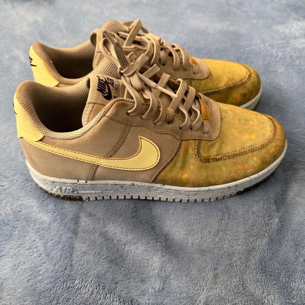 Nike Air Force 1 creator sneakers in yellow and tan men size 9.5
